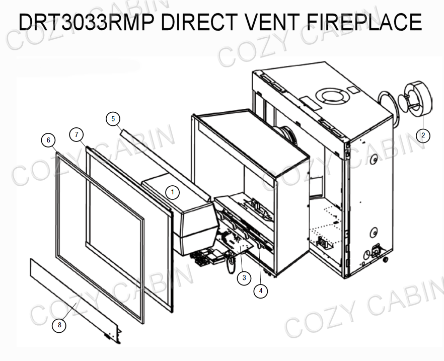 Superior DRT 3000 Series Rear Direct Vent Millivolt Control Natural Gas Fireplace  (DRT3033RMN) #DRT3033RMN